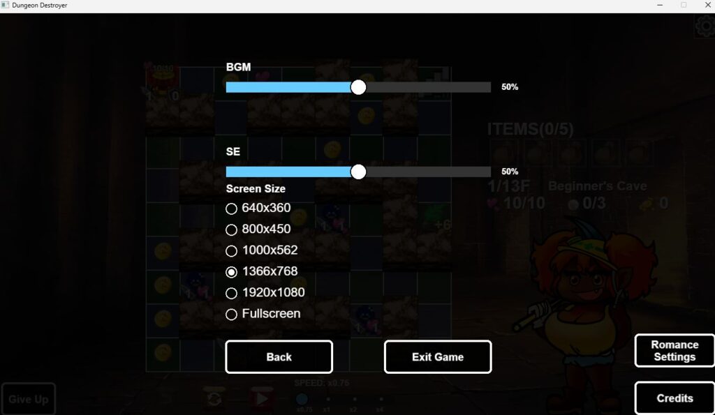 Dungeon Destroyer, save
