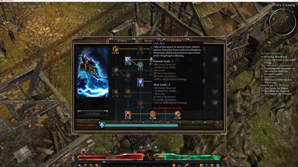 Grim Dawn, Oak Skin, Shaman, Warder
