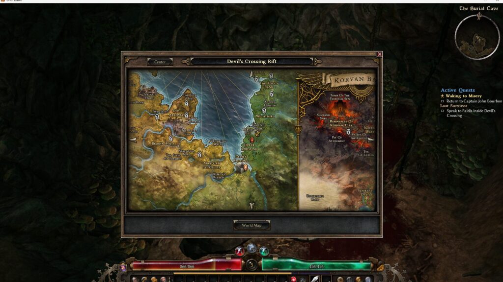 Grim Dawn, マップ