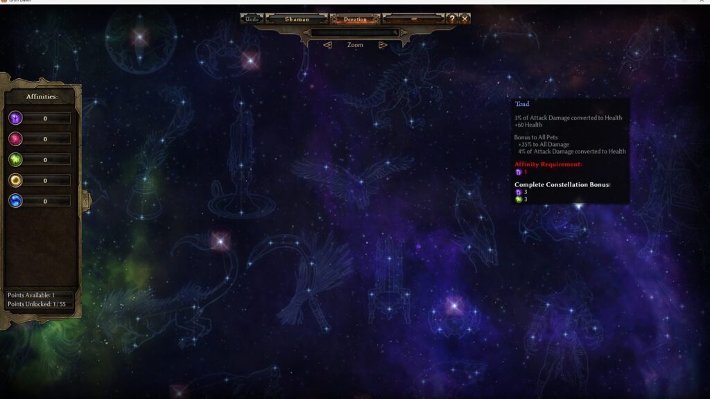 Grim Dawn, Devotion Points