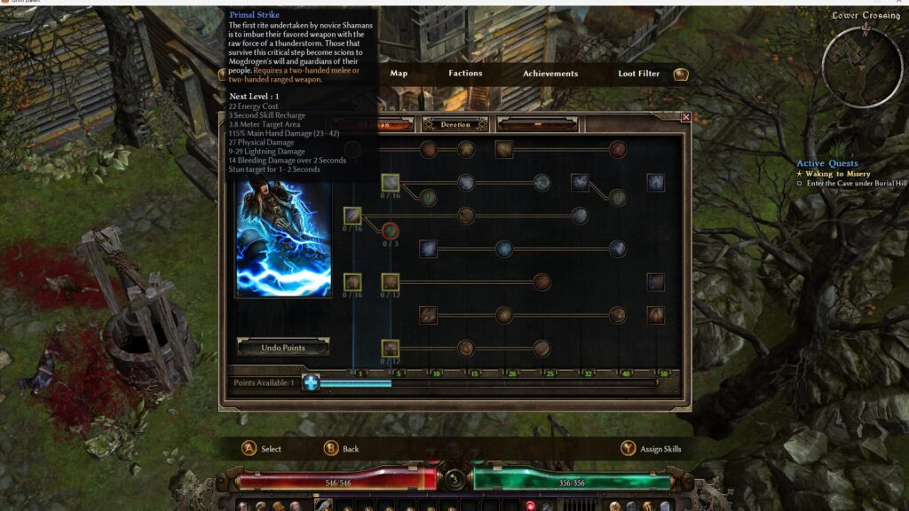 Grim Dawn, Skill Allocation, Warden, Beginner, SSF