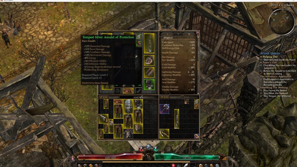 Grim Dawn, 装備, 選別基準