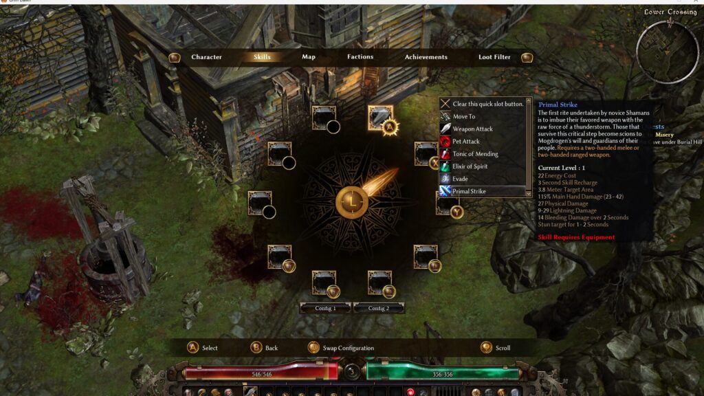 Grim Dawn, スキル割り当て