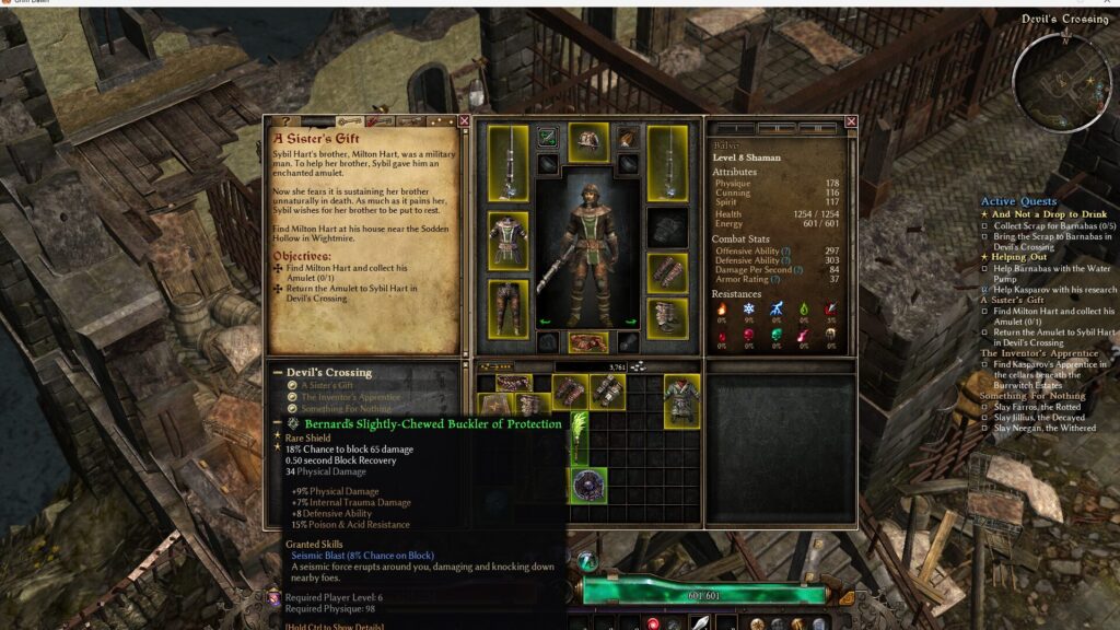 Grim Dawn, Equipment, Item Selection