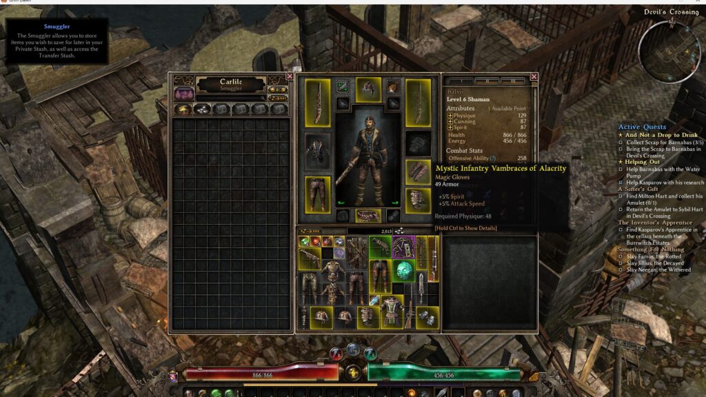 Grim Dawn, 特性値, レベルアップ