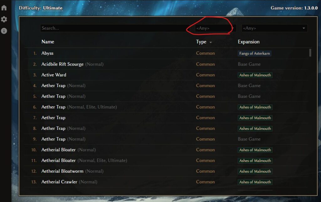 Grim Dawn Tools Monster Database guide