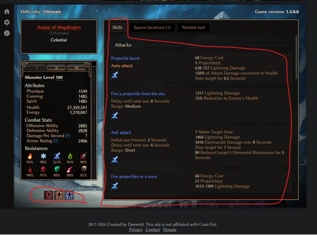 Grim Dawn Tools Monster Database guide
