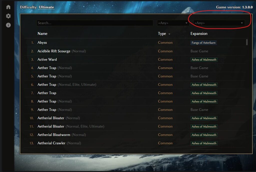 Grim Dawn Tools Monster Database guide
