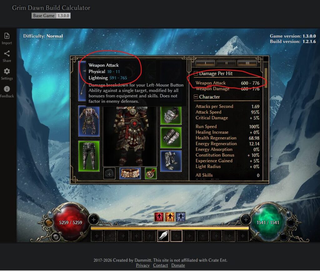 Grim Dawn Tools, Grim Tools, What Does % Weapon Damage Mean?