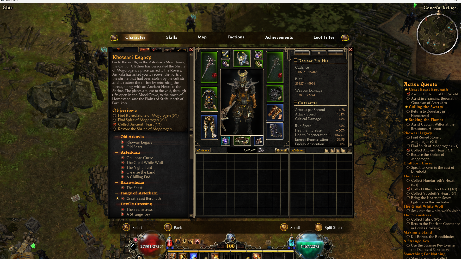 Grim Dawn, Warder, Cadence